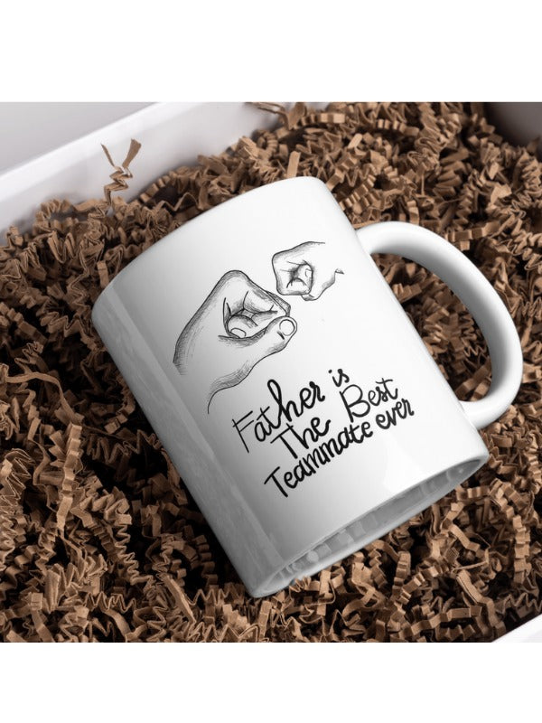 Father is The Best Teammate Ever Yazılı - Beyaz Kupa Bardak