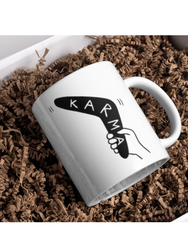 Karma Baskılı - Beyaz Kupa Bardak